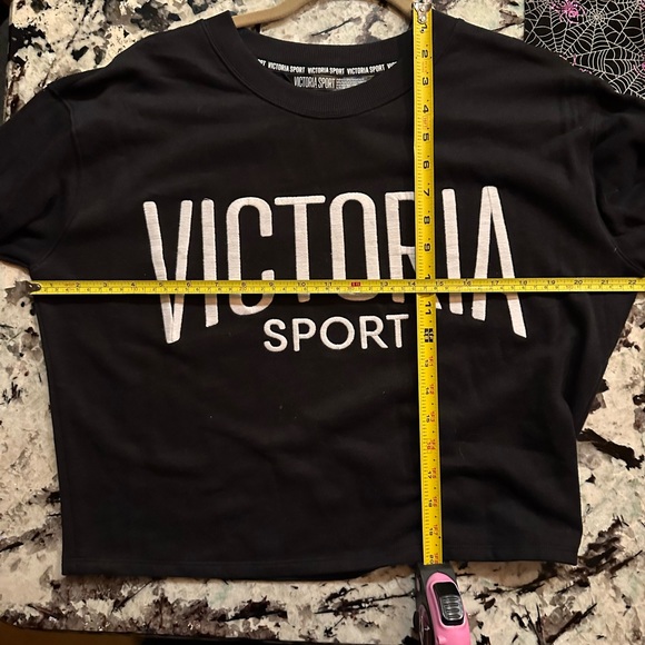 #3 Victoria Secret Sport Cropped Sweatshirt Size:Small Color Black - Picture 5 of 7